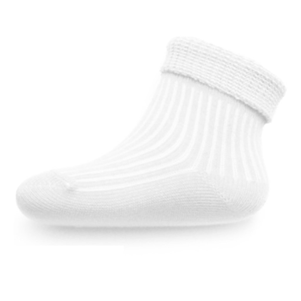 Levně Kojenecké pruhované ponožky New Baby bílé