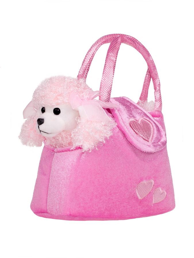 Levně Dětská plyšová hračka PlayTo Pejsek v kabelce růžová