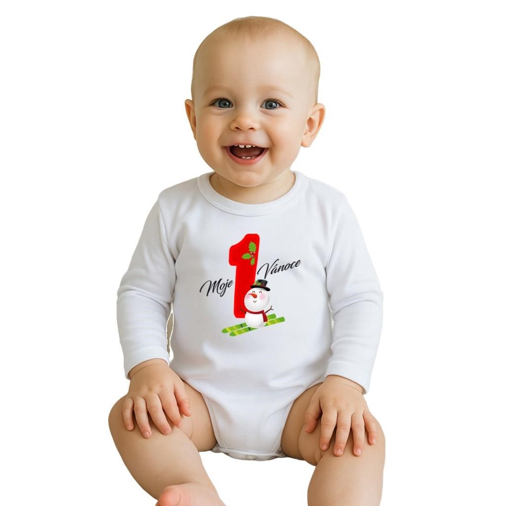 Body s potiskem New Baby Moje první Vánoce, vel. 80 (9-12m)