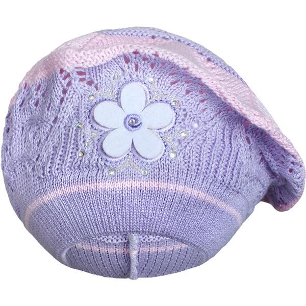 Pletená čepička-baret New Baby fialová, vel. 104 (3-4r)