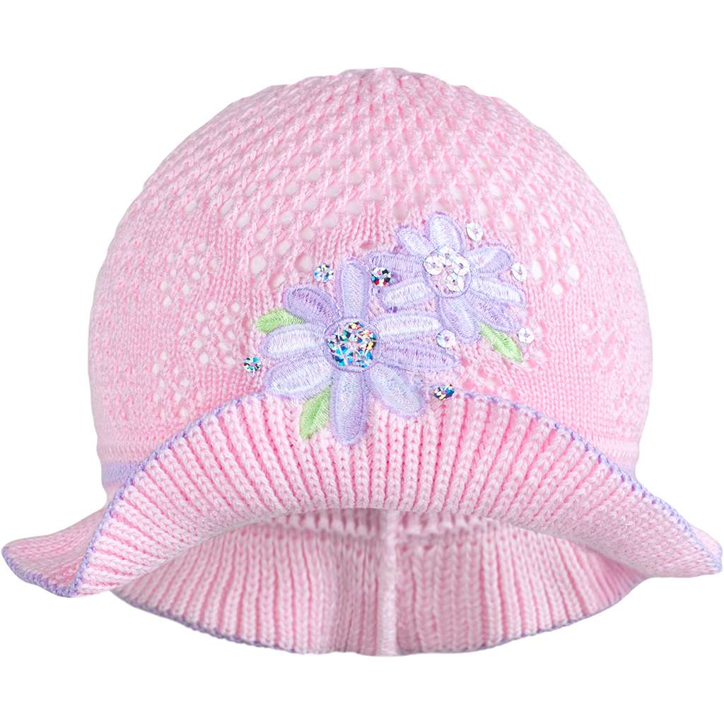 Levně Pletený klobouček New Baby růžovo-fialový