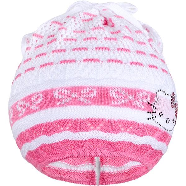 Pletená čepička-šátek New Baby kočička růžová, vel. 104 (3-4r)