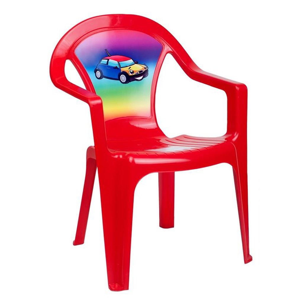 Levně Dětský zahradní nábytek - Plastová židle červená auto