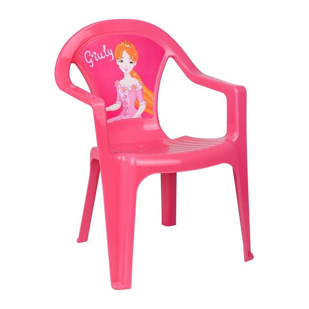 Levně Dětský zahradní nábytek - Plastová židle růžová Giuly