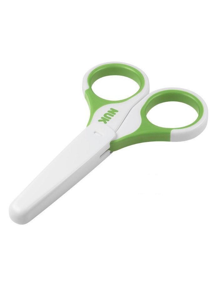 Levně Dětské zdravotní nůžky s krytem Nuk zelené