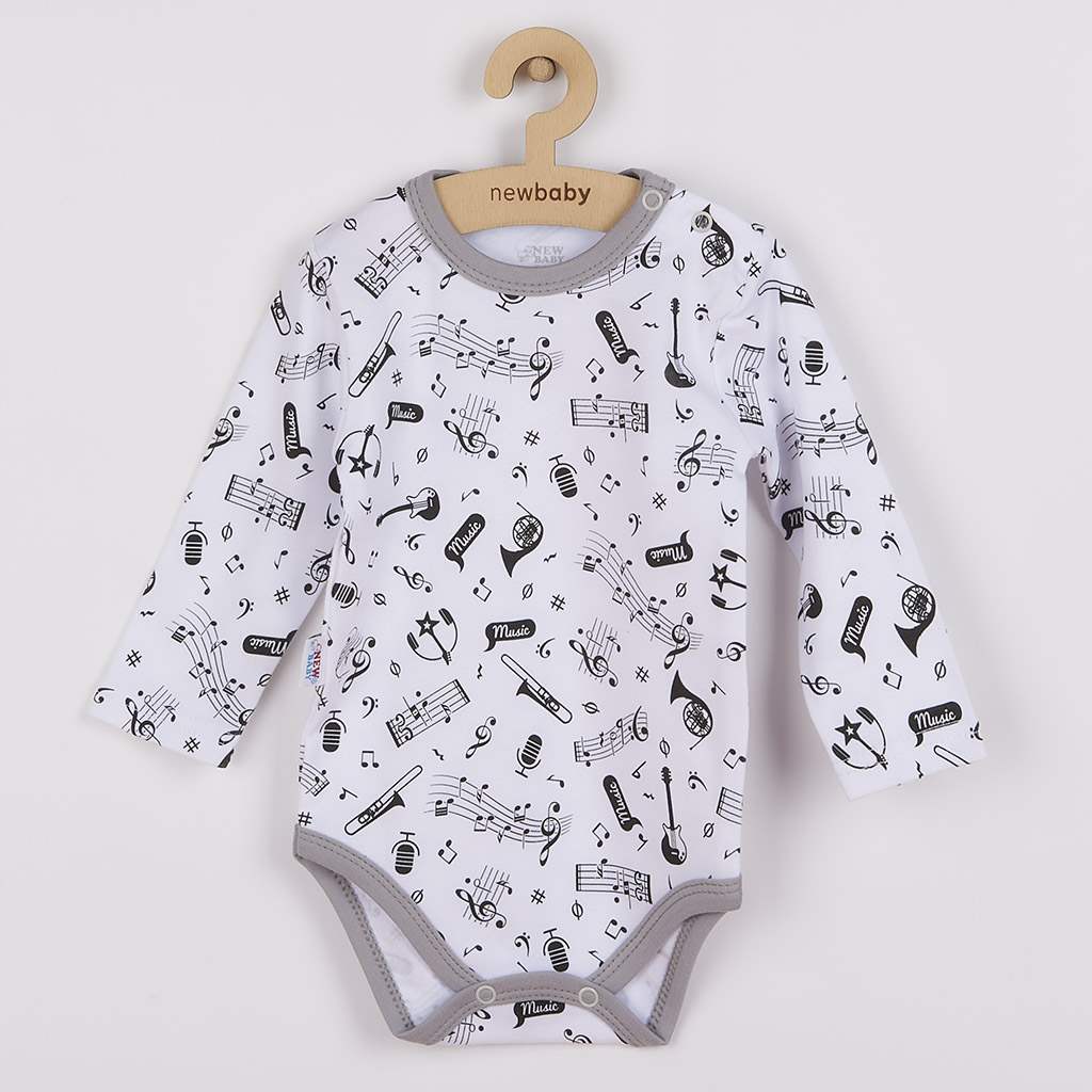 Kojenecké body s dlouhým rukávem New Baby Music, vel. 80 (9-12m)