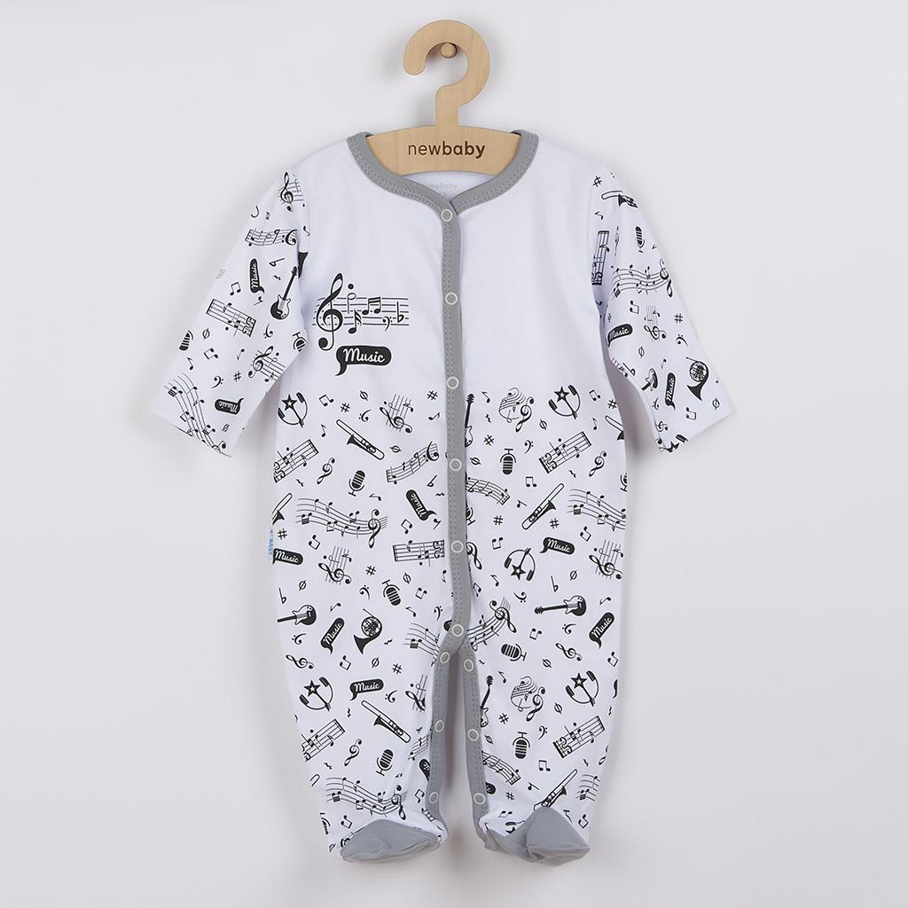Levně Kojenecký bavlněný overal New Baby Music, vel. 56 (0-3m)