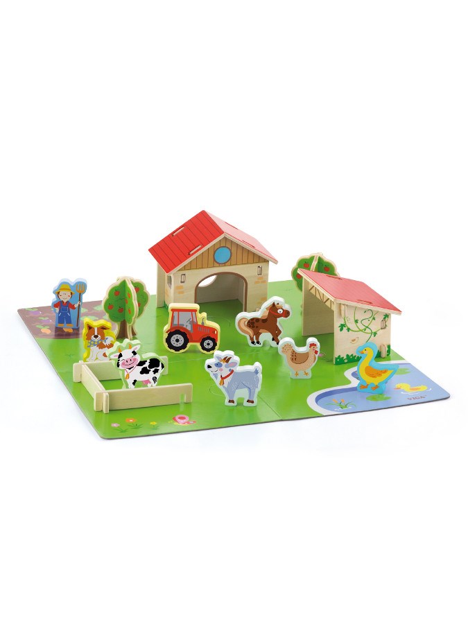 Levně Dětské dřevěné 3D puzzle Viga Farma