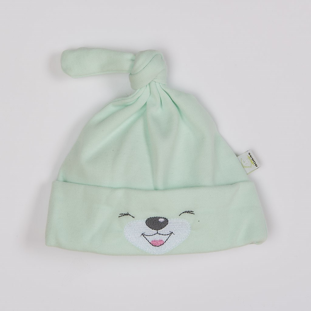 Levně Bavlněná kojenecká čepička Bobas Fashion Lucky zelená