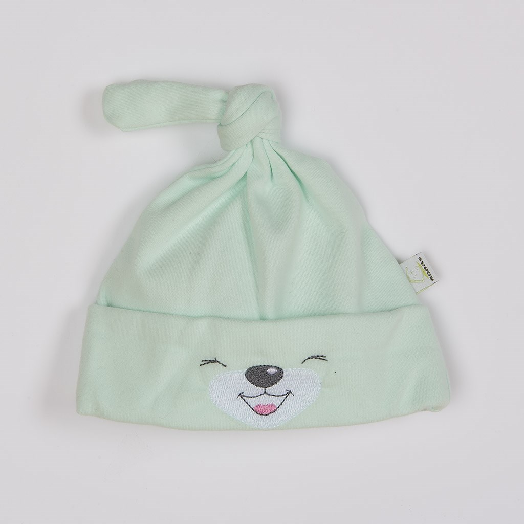 Bavlněná kojenecká čepička Bobas Fashion Lucky zelená, vel. 68 (4-6m)