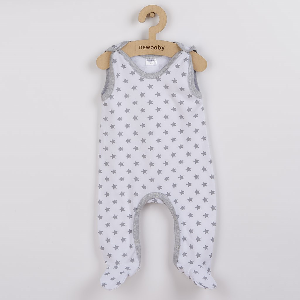 Kojenecké dupačky New Baby Classic II šedé s hvězdičkami, vel. 80 (9-12m)