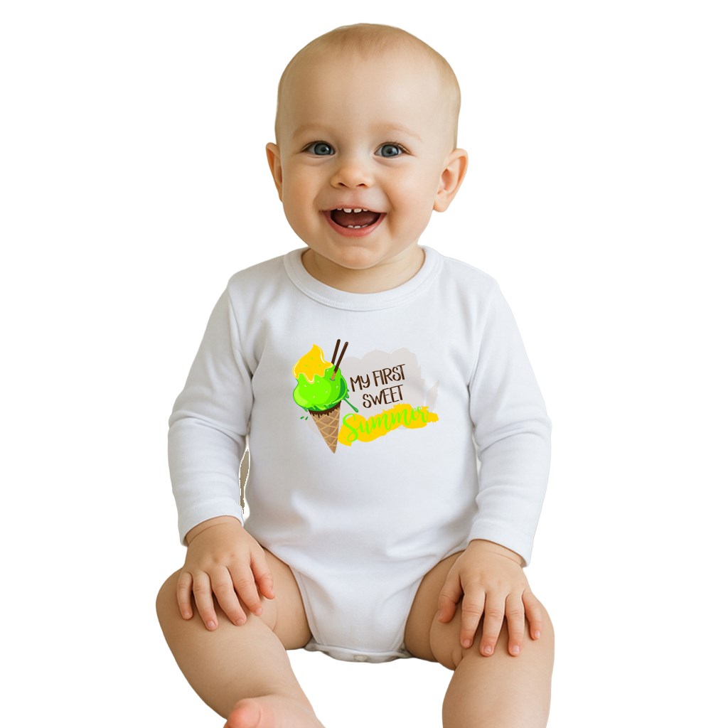 Body s potiskem New Baby MY FIRST SWEET Summer zelené, vel. 56 (0-3m)