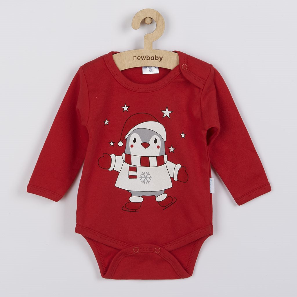 Kojenecké body s dlouhým rukávem New Baby Winter Penguin, vel. 56 (0-3m)