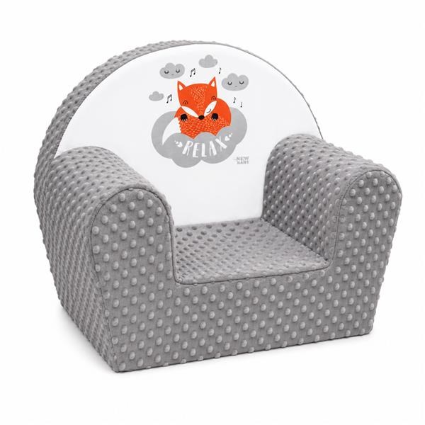 Dětské křeslo z Minky New Baby Liška šedé