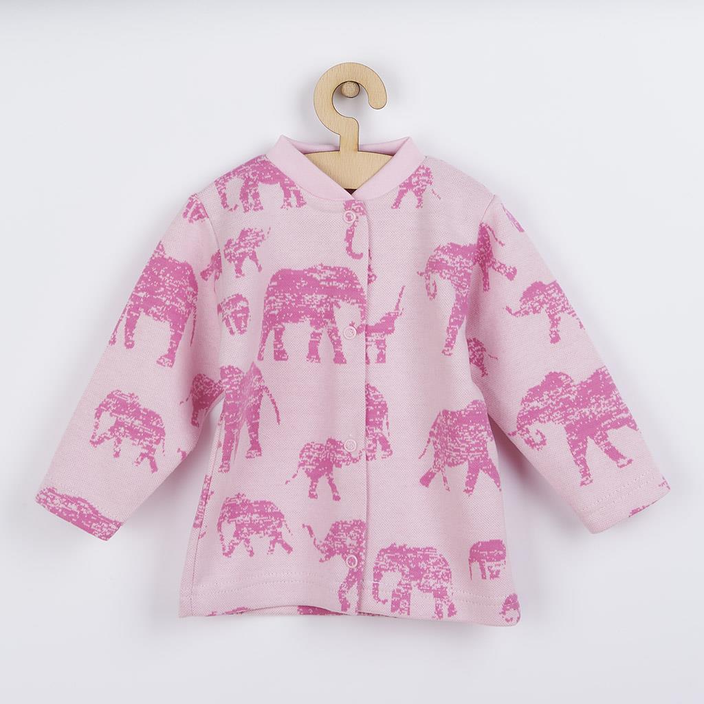 Levně Kojenecký kabátek Baby Service Sloni růžový