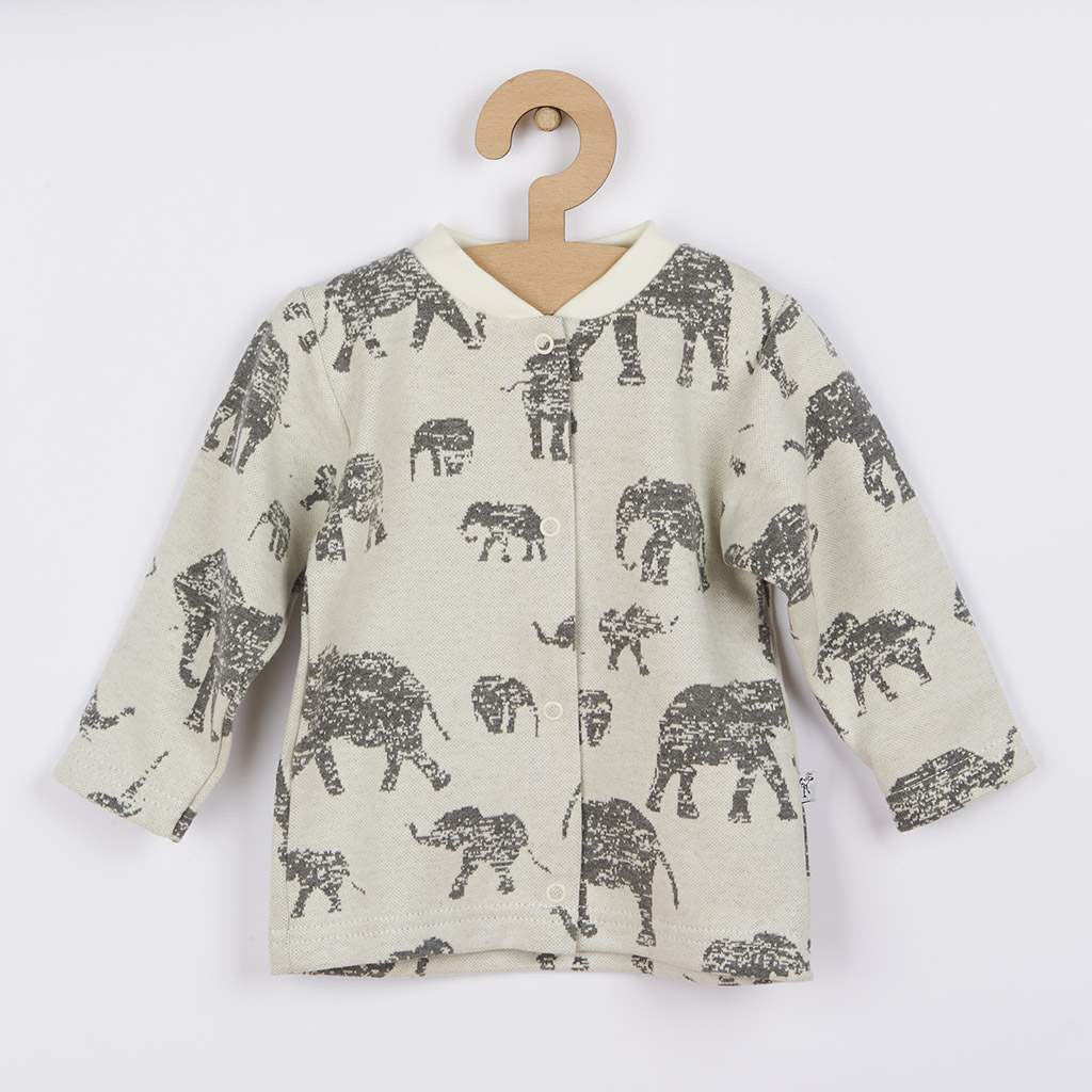 Levně Kojenecký kabátek Baby Service Sloni šedý