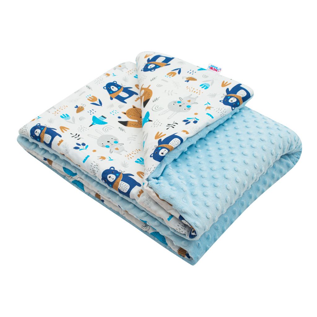 Levně Dětská deka z Minky s výplní New Baby Medvídci modrá 80x102 cm