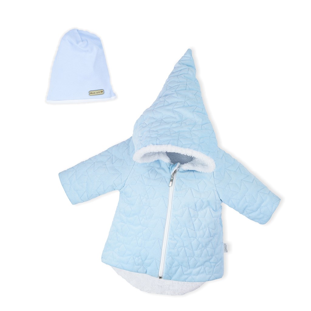 Levně Zimní kojenecký kabátek s čepičkou Nicol Kids Winter modrý