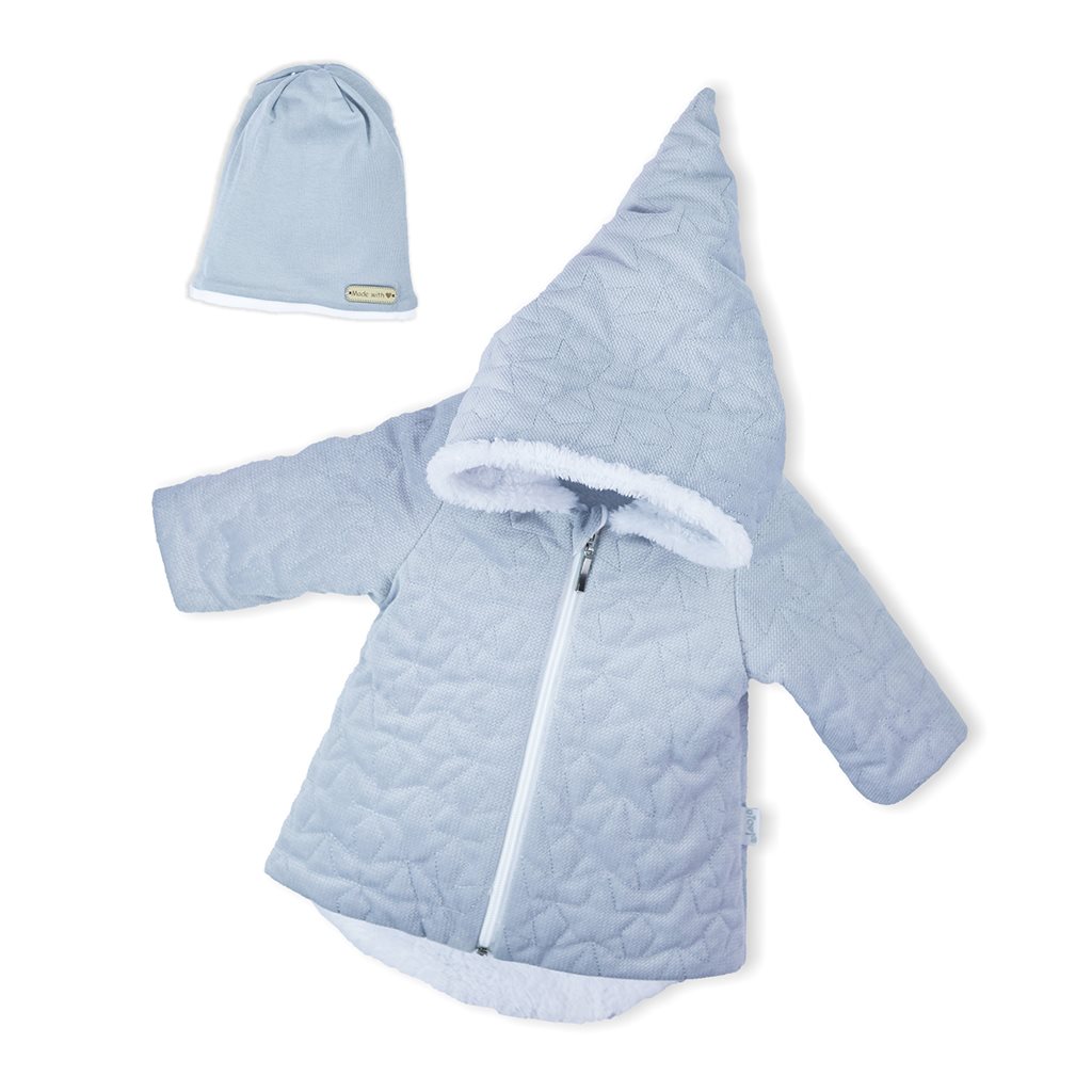 Levně Zimní kojenecký kabátek s čepičkou Nicol Kids Winter šedý