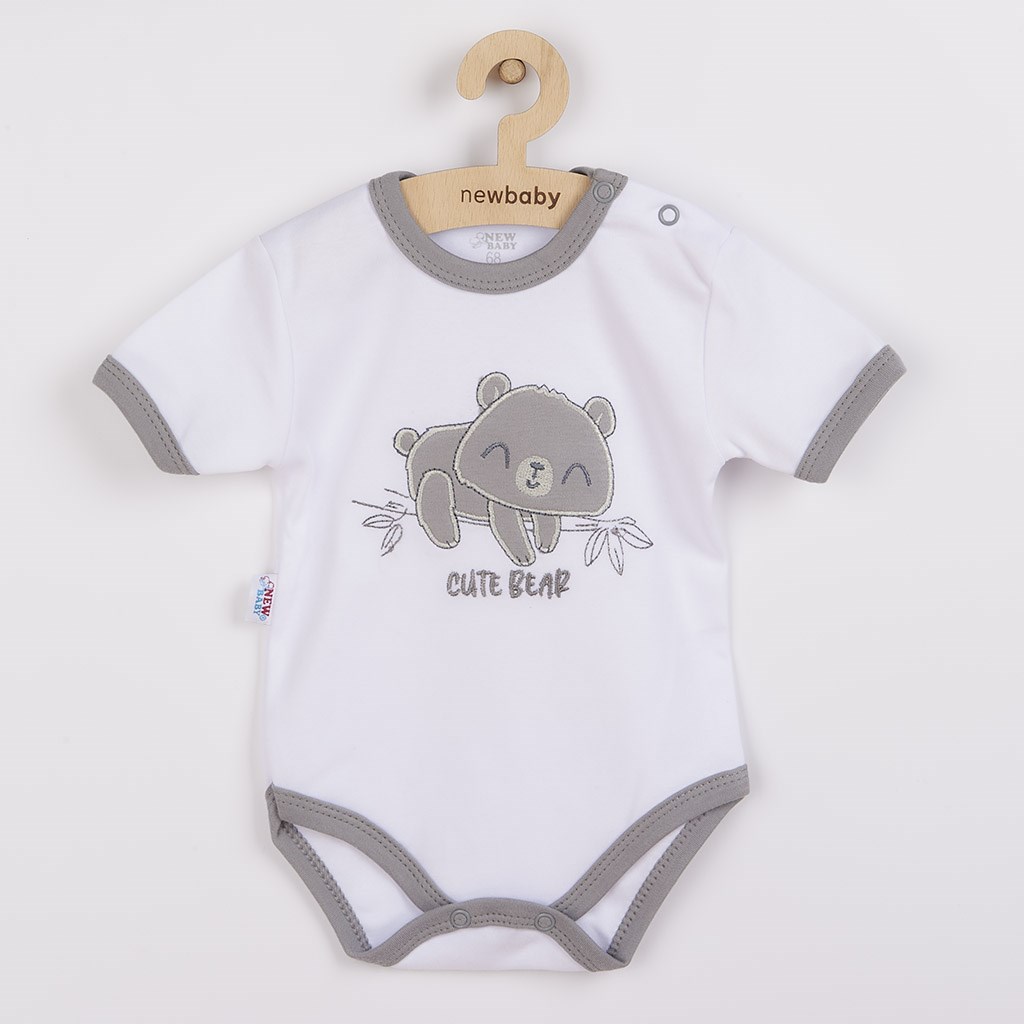 Levně Kojenecké bavlněné body s krátkým rukávem New Baby Cute Bear