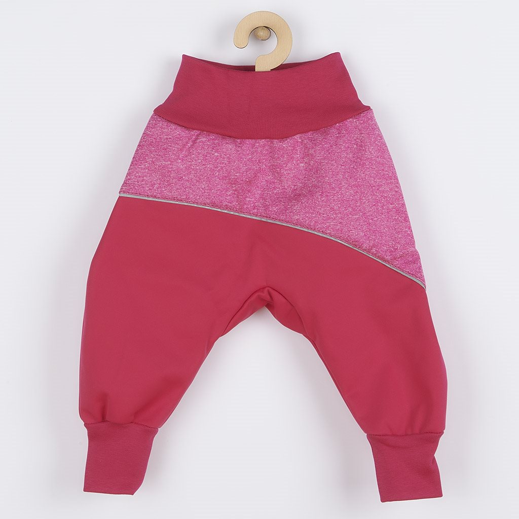 Levně Softshellové kojenecké kalhoty New Baby růžové