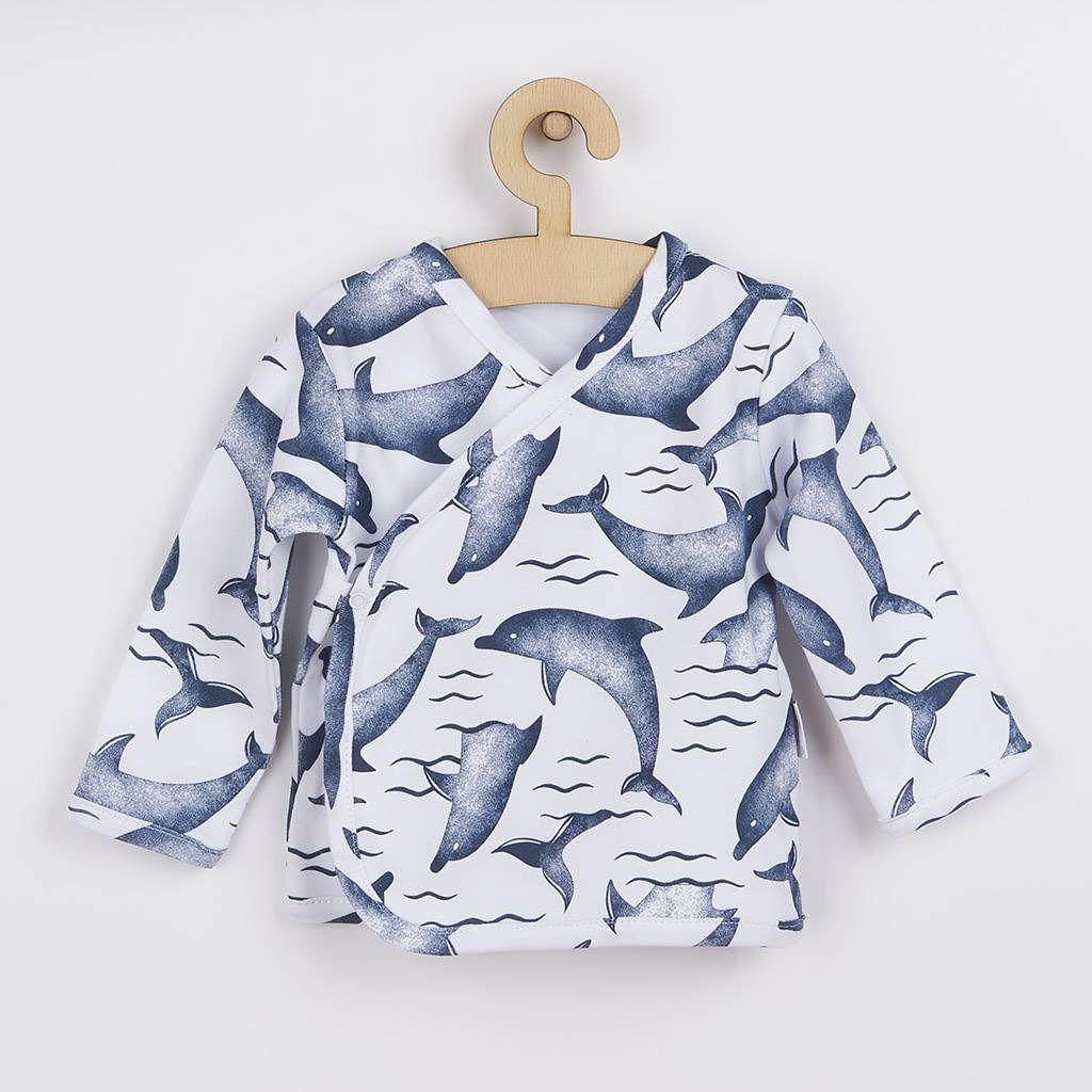 Levně Kojenecká bavlněná košilka Nicol Dolphin