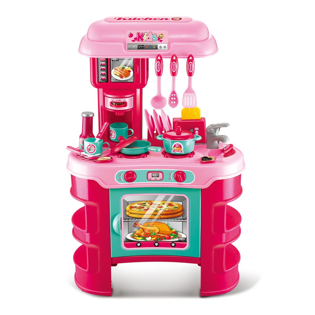 Levně Dětská kuchyňka Little Chef Baby Mix růžová 32 ks