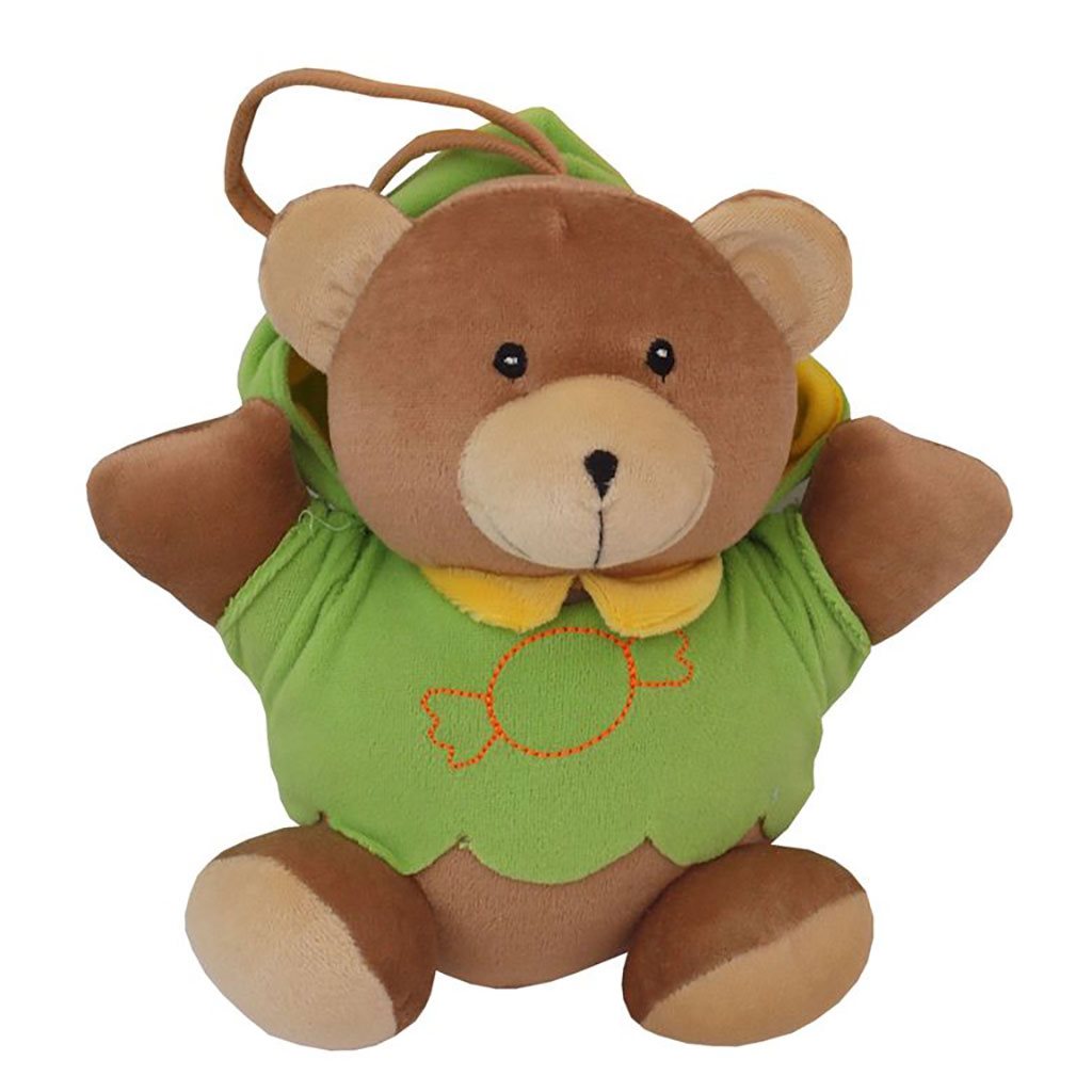 Levně Dětská plyšová hračka s hracím strojkem Baby Mix medvídek zelený