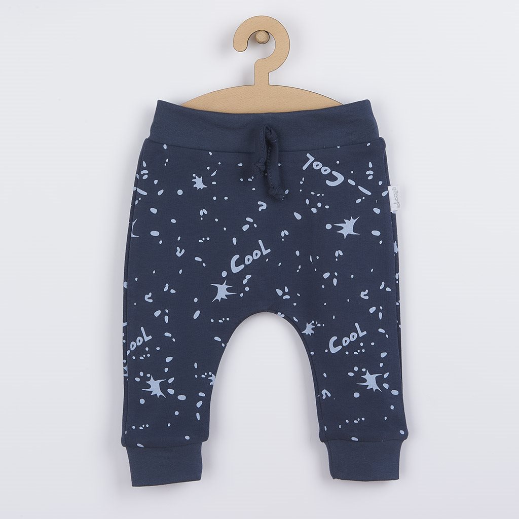 Levně Kojenecké bavlněné tepláčky Nicol Max dark, vel. 62 (3-6m)
