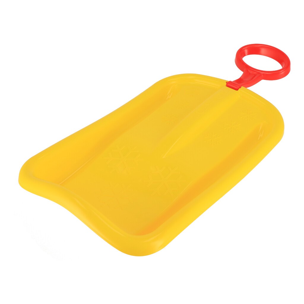 Levně Sáňkovací kluzák s pohyblivým madlem Baby Mix SNOW ARROW 74 cm žlutý
