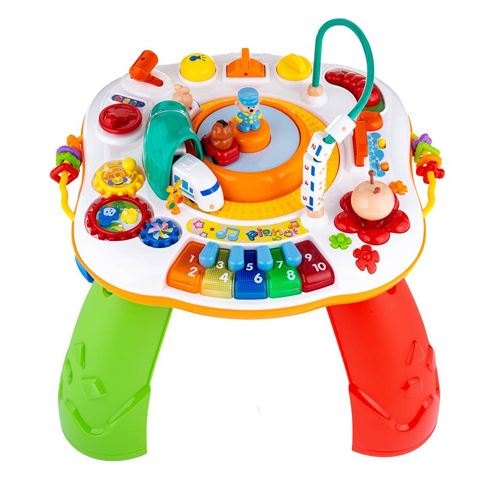 Levně Mluvící a hrající interaktivní stoleček New Baby s jezdícím vláčkem CZ/SK (poškozený obal)
