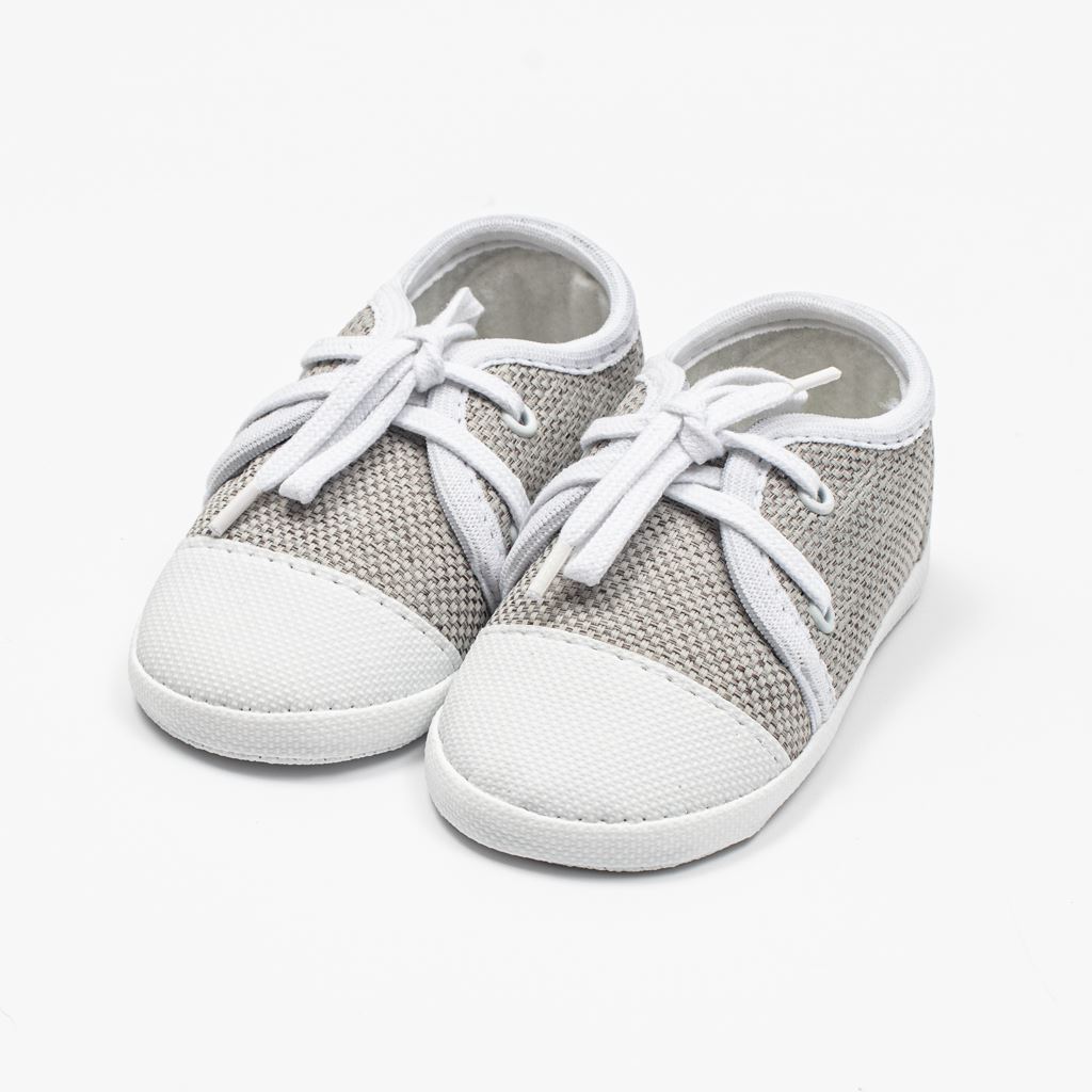 Levně Kojenecké tenisky capáčky New Baby jeans šedá 12-18 m, vel. 12-18 m