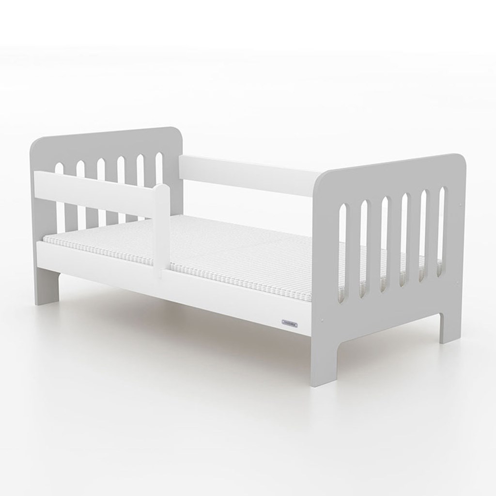 Levně Dětská postel se zábranou New Baby ERIK 140x70 cm bílo-šedá