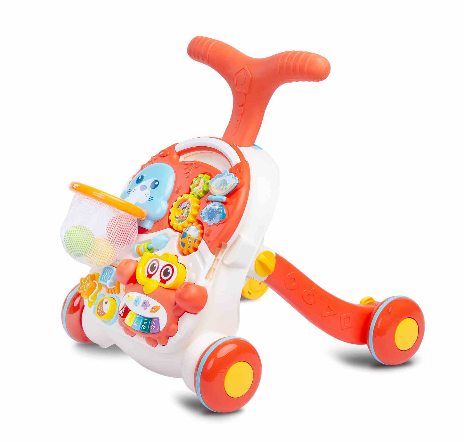Levně Dětské hrající edukační chodítko 2v1 Toyz Spark orange