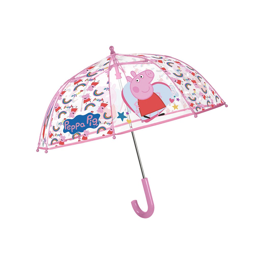 Levně Dívčí deštník Perletti Peppa Pig transparent