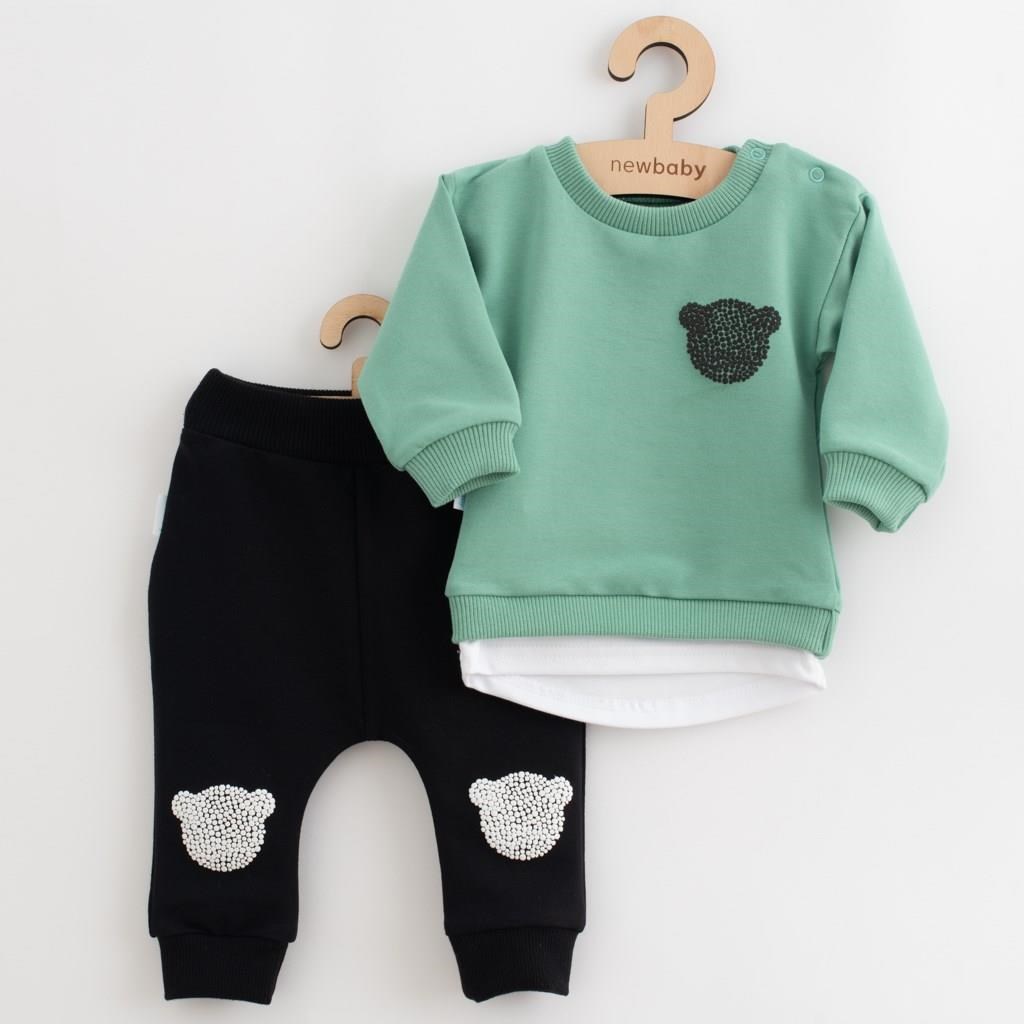 Levně Kojenecká souprava tričko a tepláčky New Baby Brave Bear ABS zelená