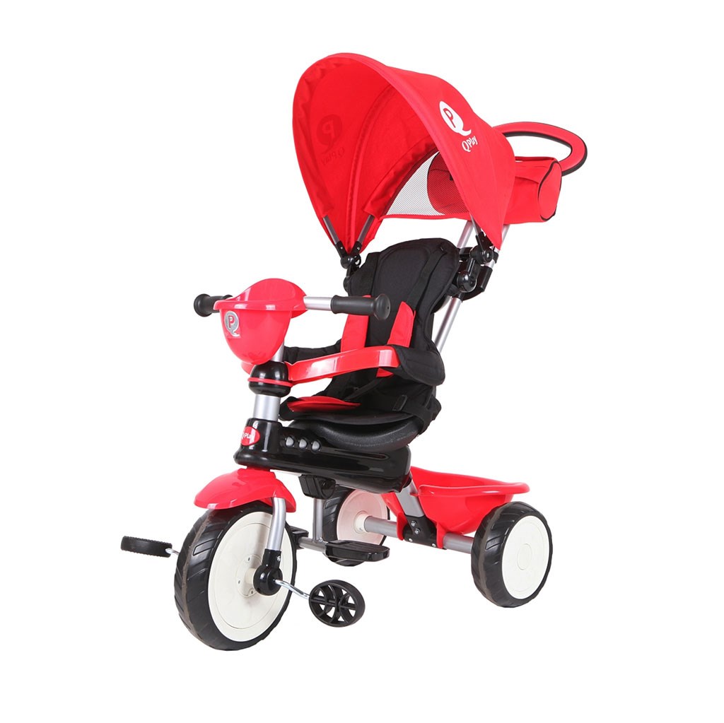 Levně Dětská tříkolka s vodící tyčí Qplay Comfort červená
