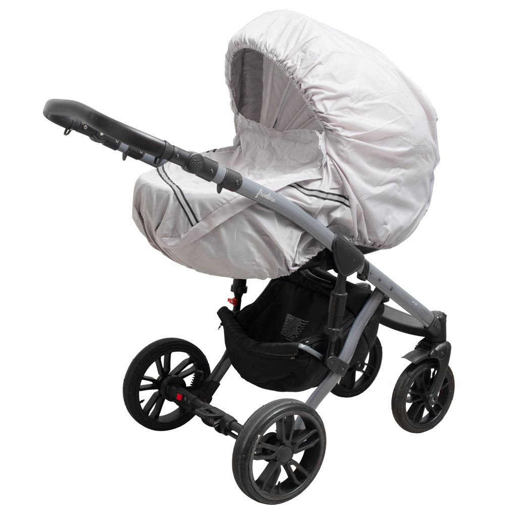 Pláštěnka na kočárek s reflexním prvkem New Baby Basic šedá