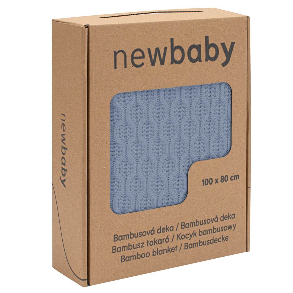 Levně Bambusová pletená deka New Baby se vzorem 100x80 cm blue
