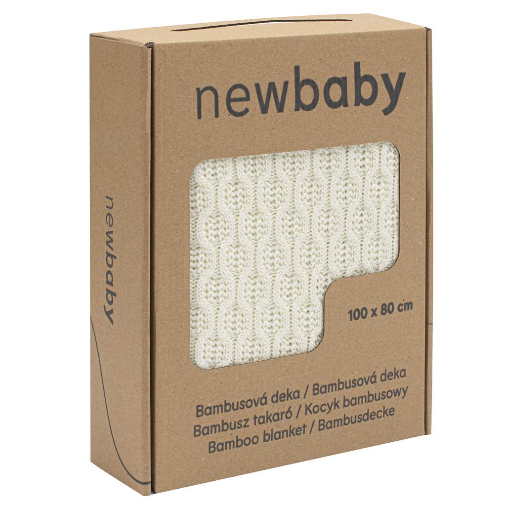 Levně Bambusová pletená deka New Baby se vzorem 100x80 cm cream