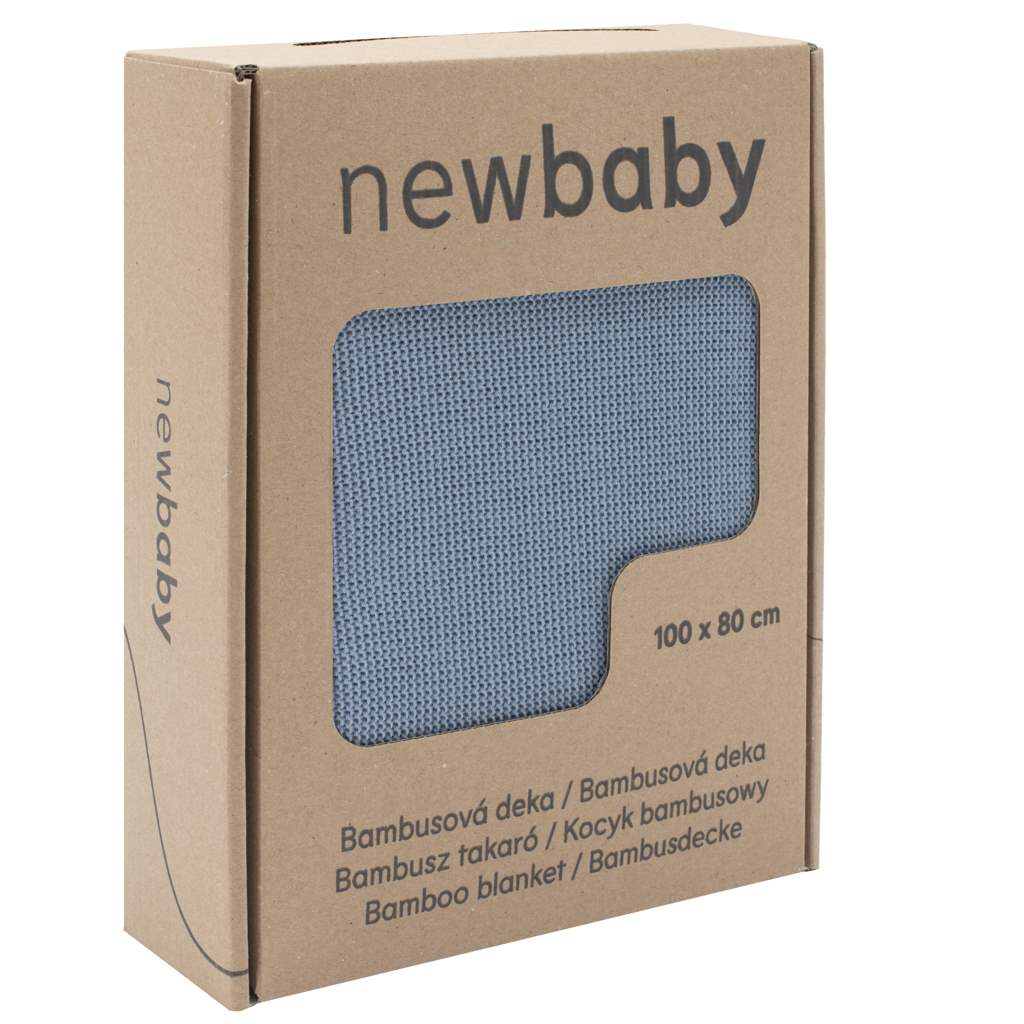 Levně Bambusová pletená deka New Baby 100x80 cm blue
