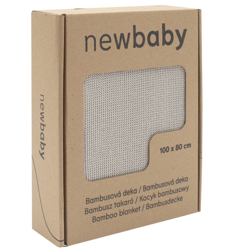Levně Bambusová pletená deka New Baby 100x80 cm light grey