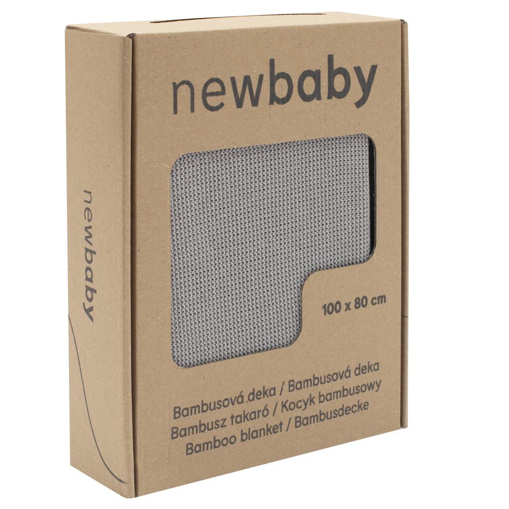 Levně Bambusová pletená deka New Baby 100x80 cm grey
