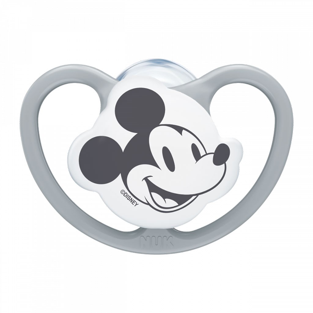 Levně Šidítko Space NUK 0-6m Disney Mickey Mouse šedá