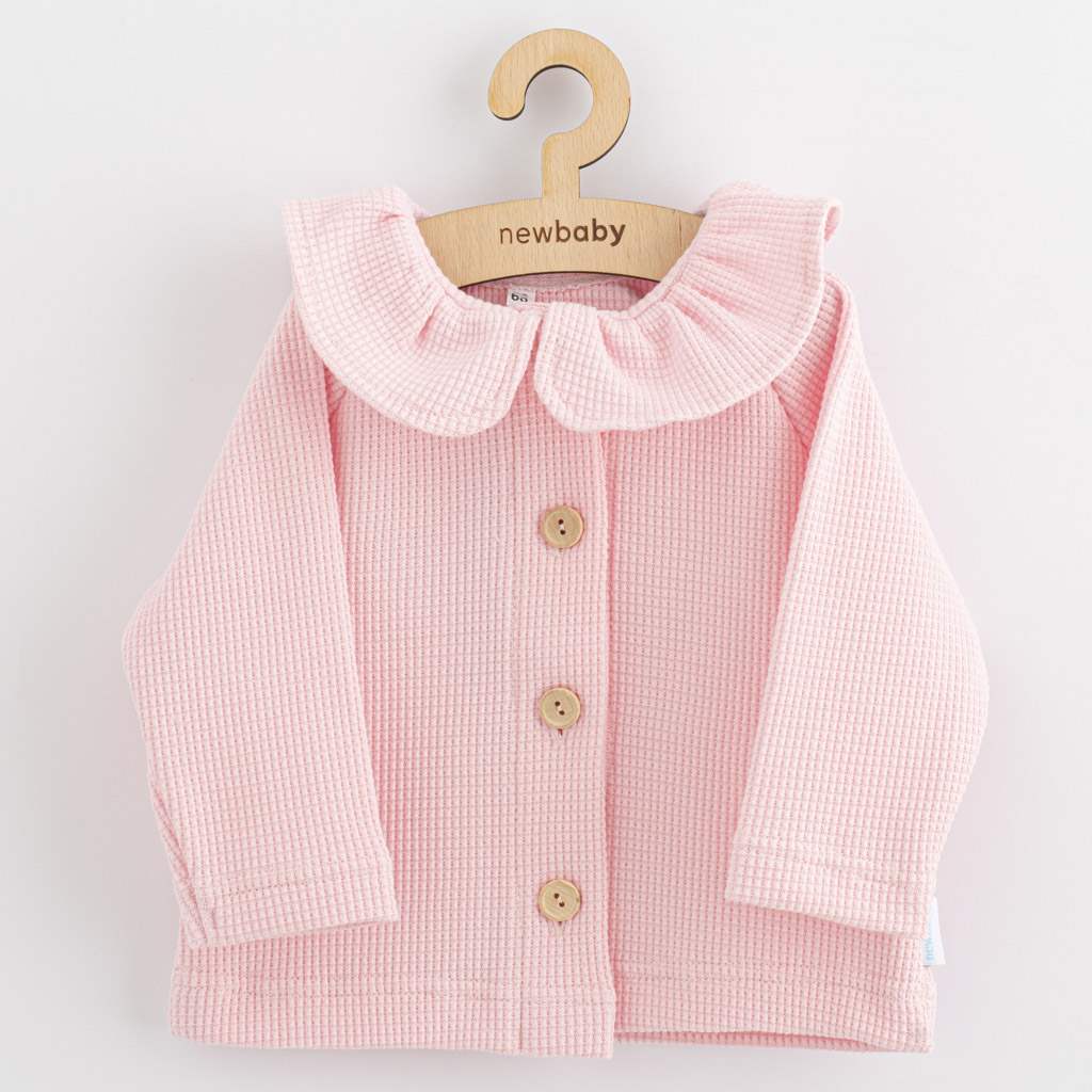 Levně Kojenecký kabátek na knoflíky New Baby Luxury clothing Laura růžový