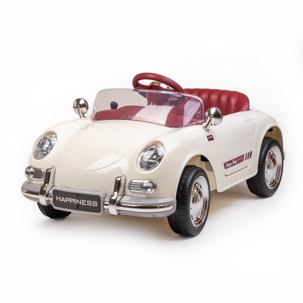 Levně Dětské elektrické autíčko Baby Mix Retro Pearl bílé