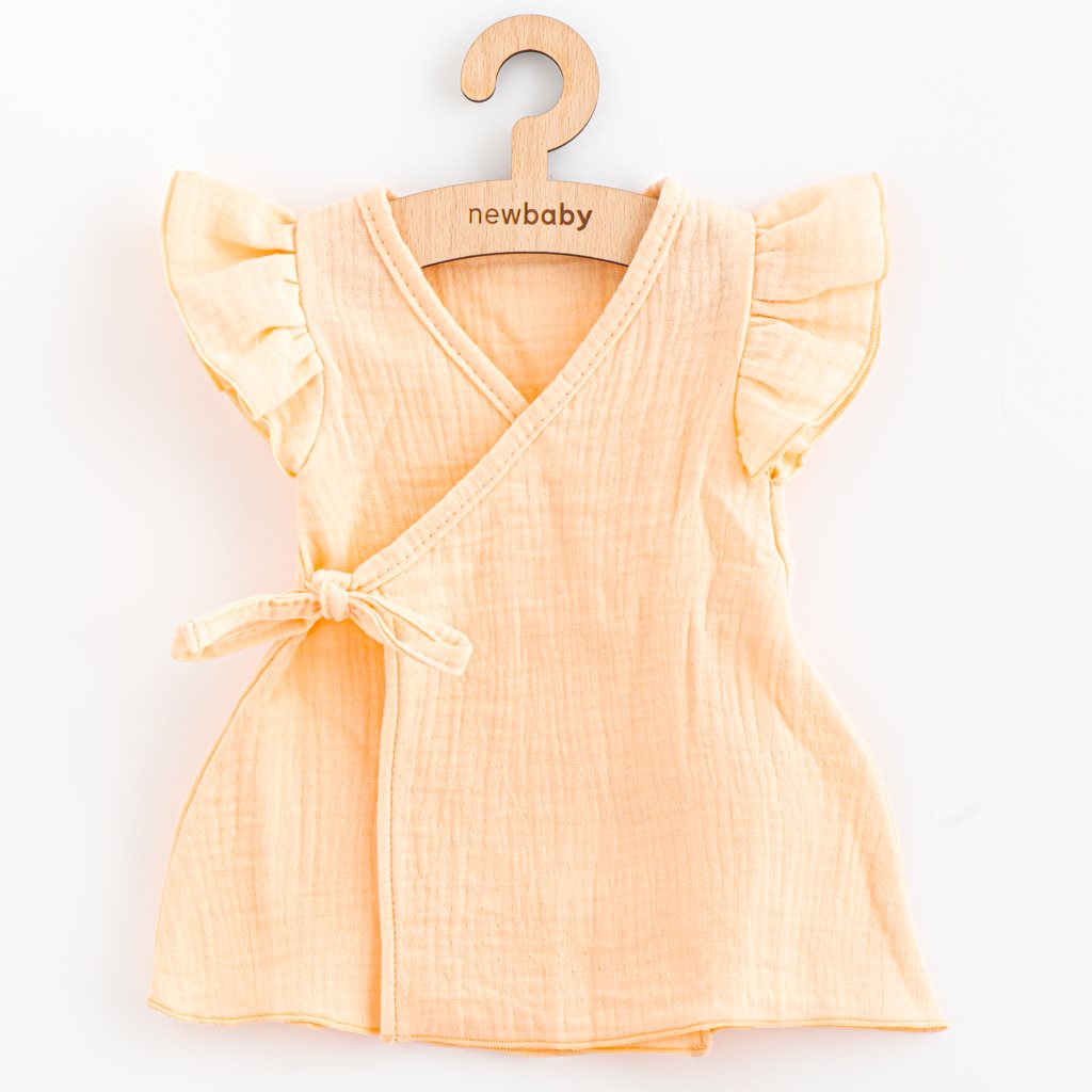 Levně Letní kojenecké mušelínové šaty New Baby Leny peach