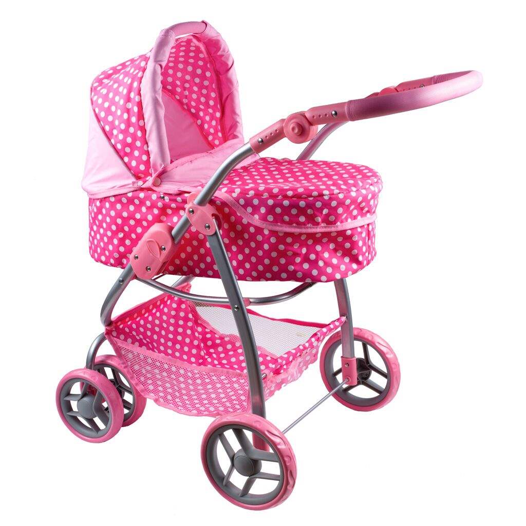 Levně Multifunkční kočárek pro panenky Baby Mix Jasmínka světle růžový