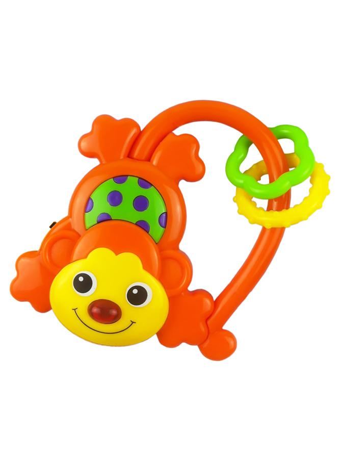 Levně Dětské chrastítko se zvukem Baby Mix Opička oranžová