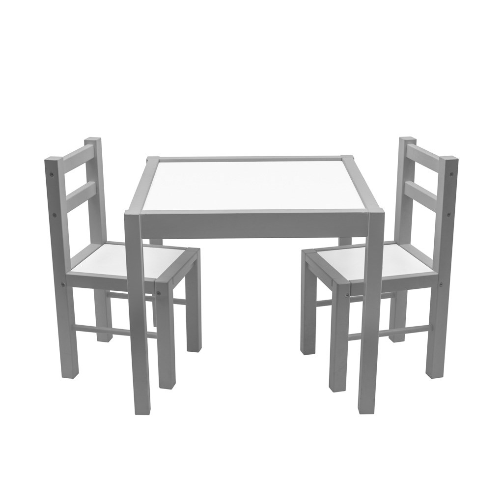 Levně Dětský dřevěný stůl s židličkami Drewex šedý